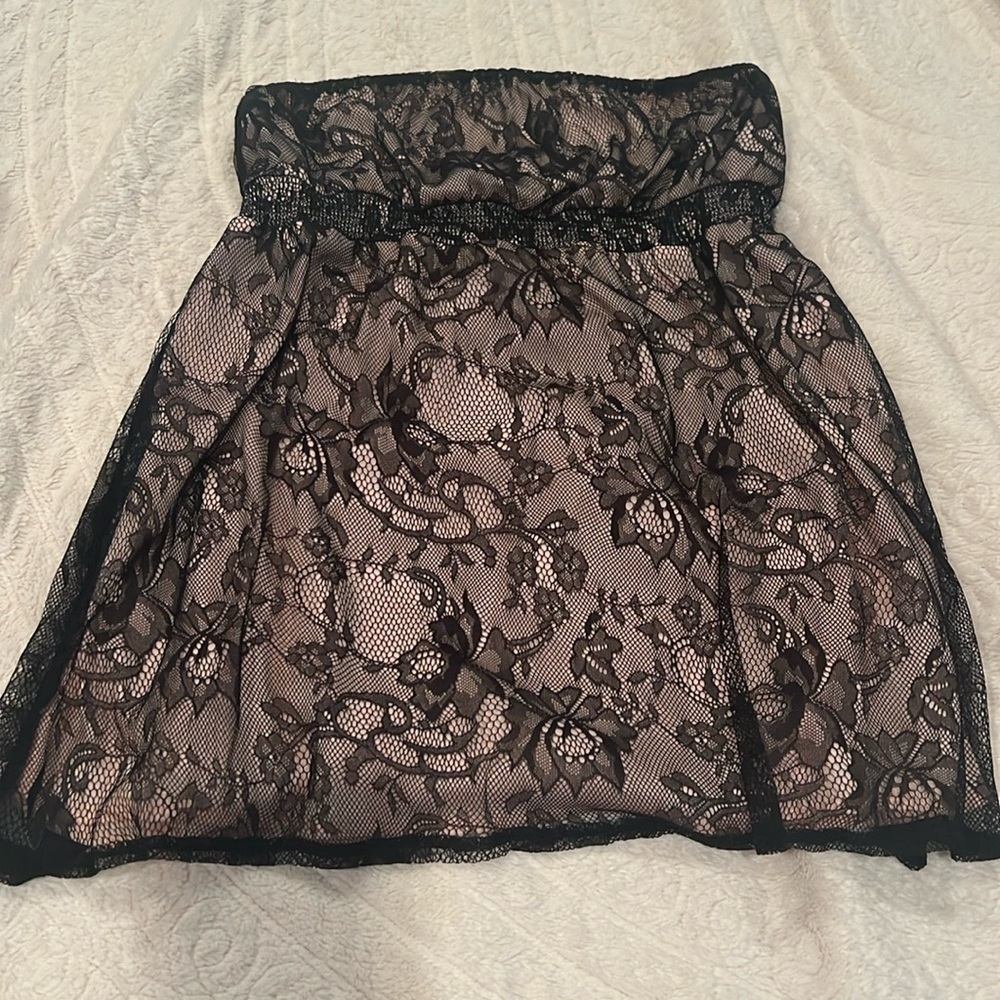 Sexy black lace strapless top